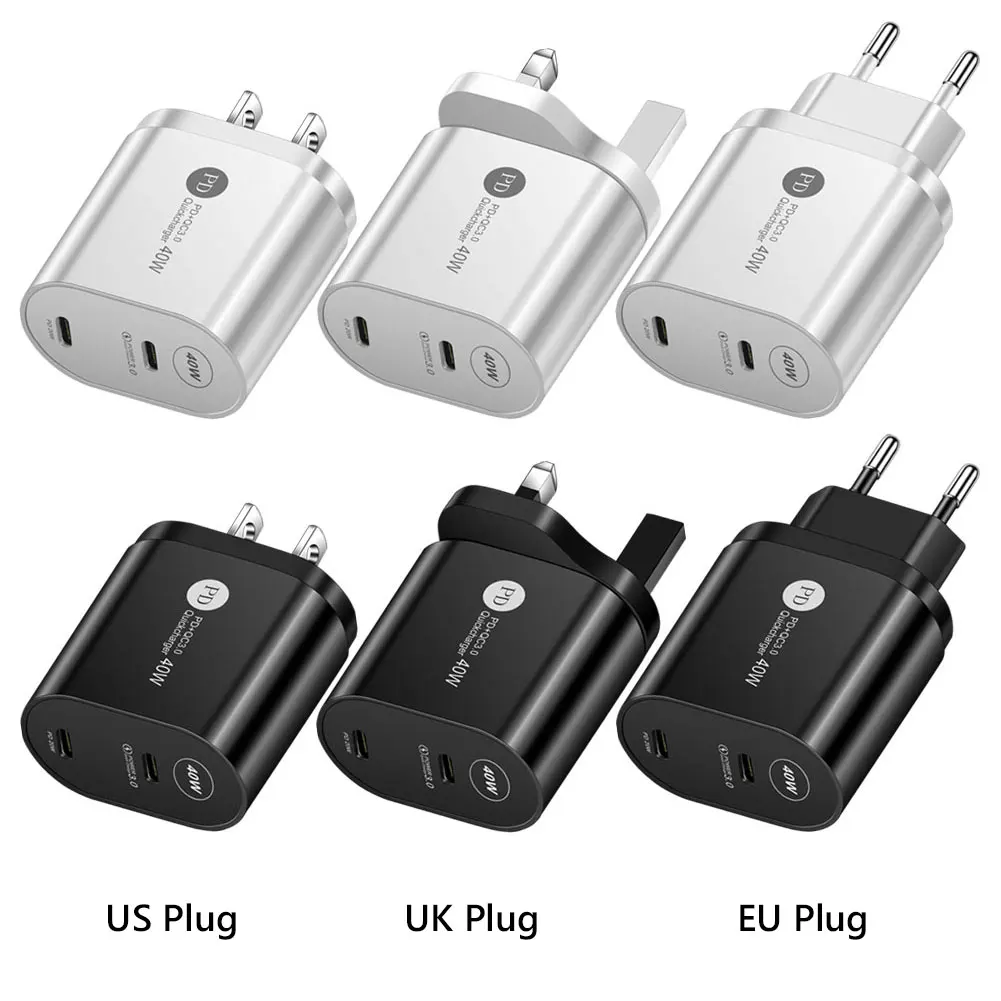 Двойной порт PD 40 Вт USB зарядка для телефона настенный адаптер вилка ЕС США