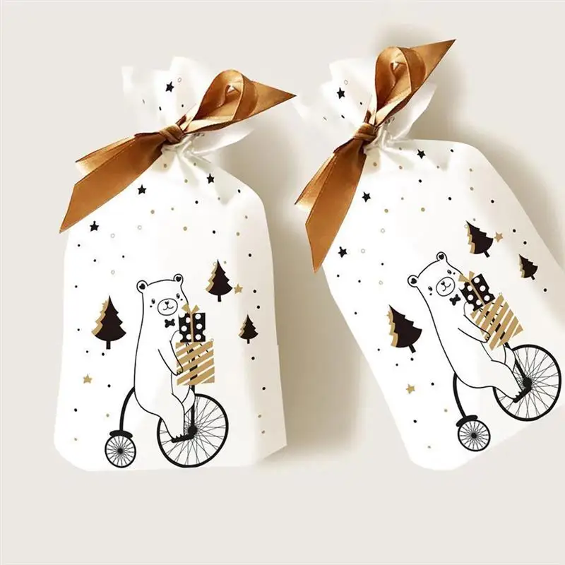 Рождественские подарочные сумки на шнурке Подарочные вечерние для хранения