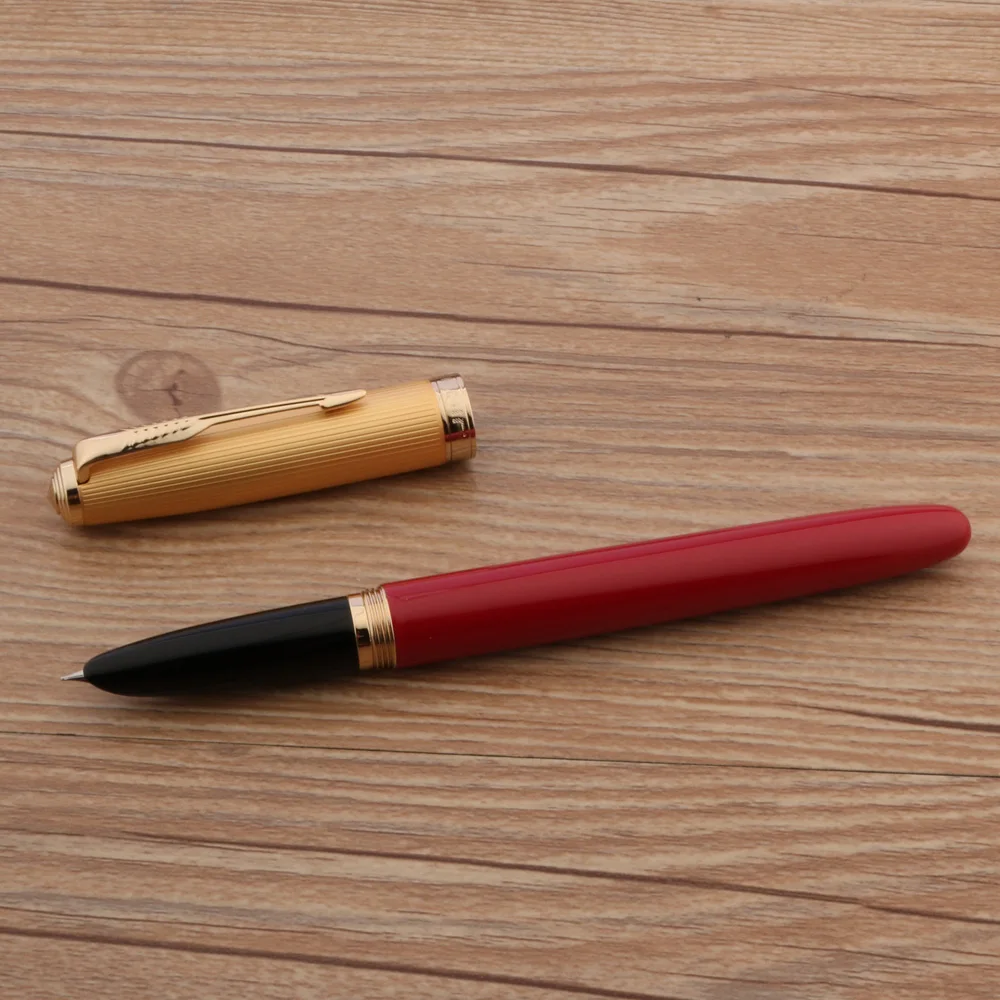 Роскошная металлическая перьевая ручка JinHao 85 Красный вращающийся офисные