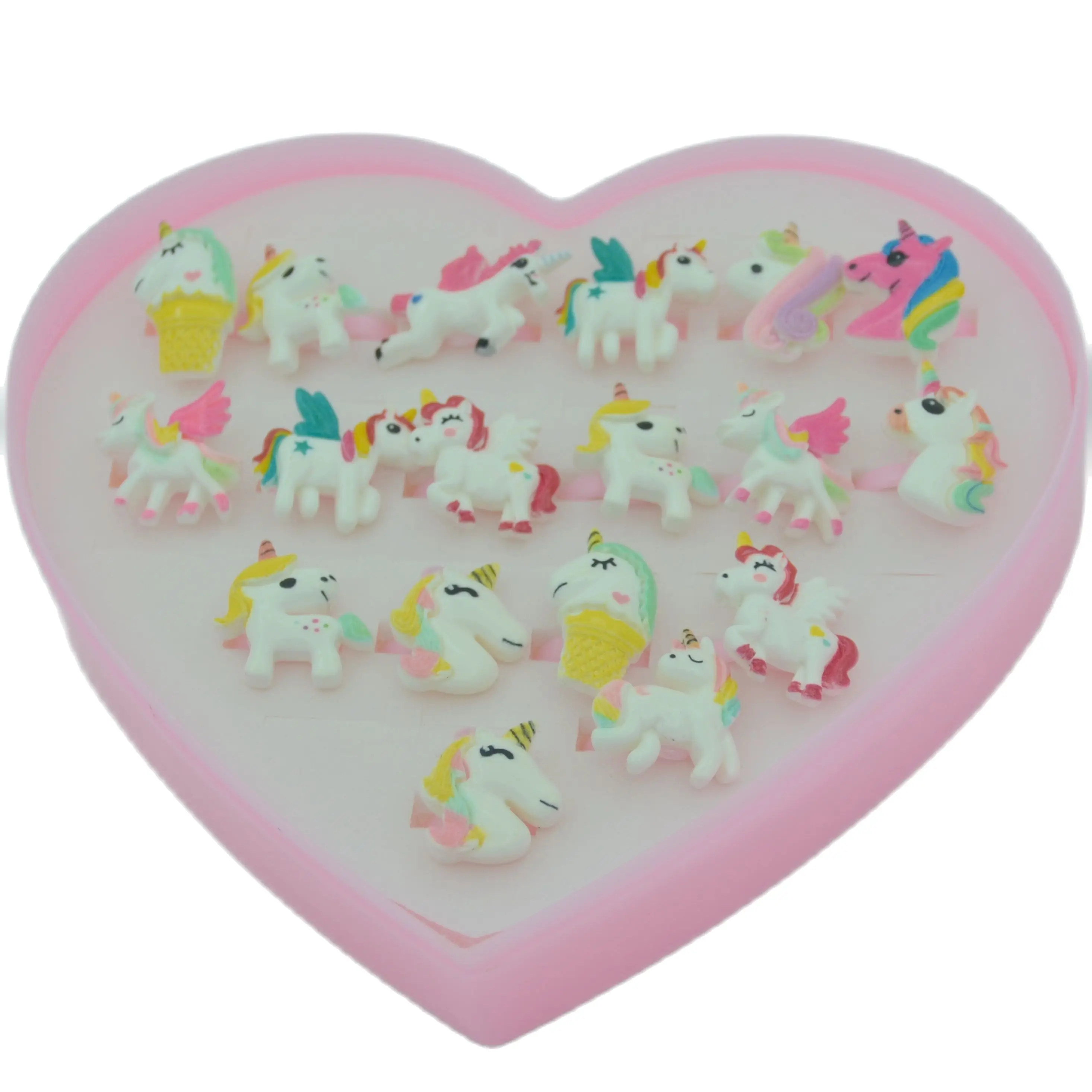 

BLL Sample 1Box 18PCS/Box Cute Horse Kids Rings Gift Christmas Present Girls For Party