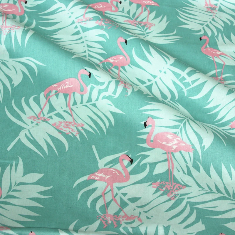 Розовый фламинго Patern печатная хлопковая ткань Сделай Сам Лоскутная для одежды