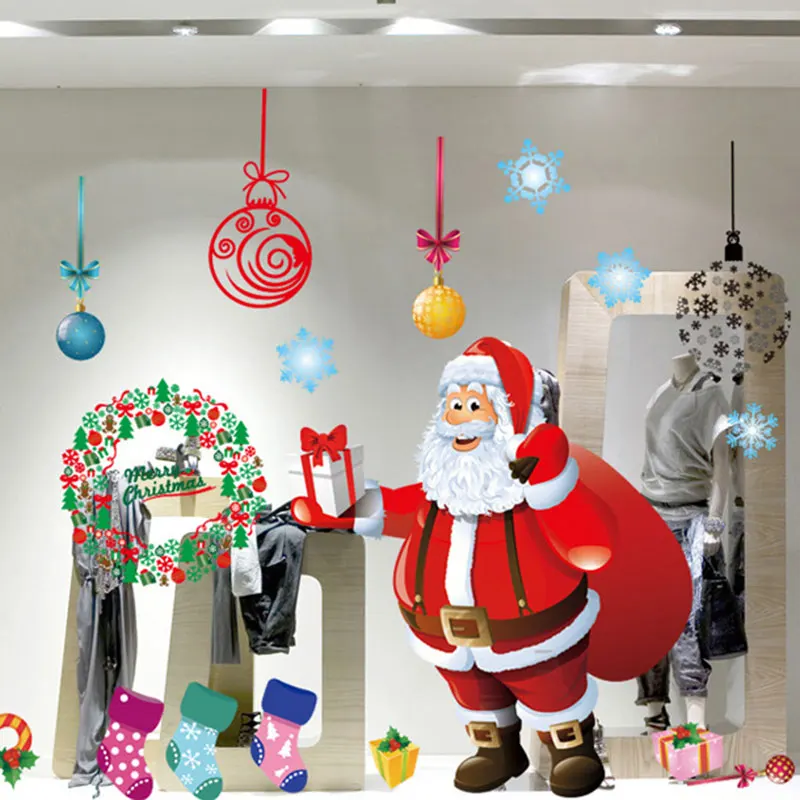 

Christmas Window Clings Self-adhesive Pvc Window Sticker Holiday Decals For Home Office Restaurant School Xmas Decor