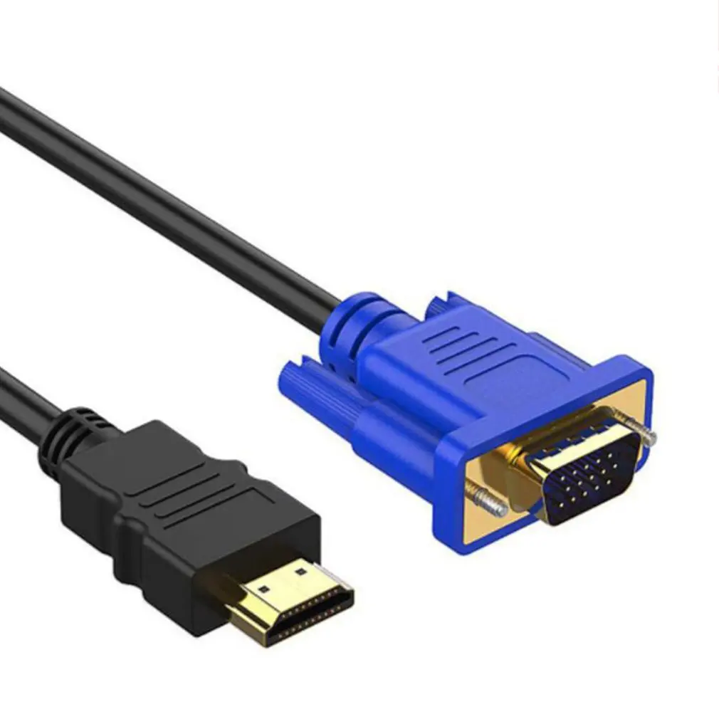 

1.8M HDMI-compatible Cable To VGA Adapter Digital 1080P HDTV With Audio Converter Adapter HDMI-Compatible To VGA Connector Cable