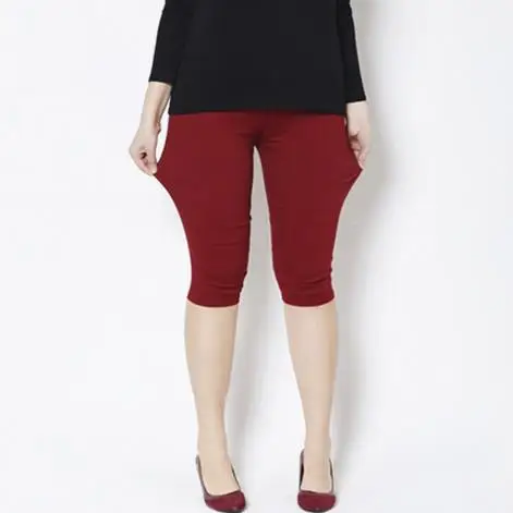 Капри женские брюки 2020 эластичные с высокой талией укороченные размера плюс 4XL