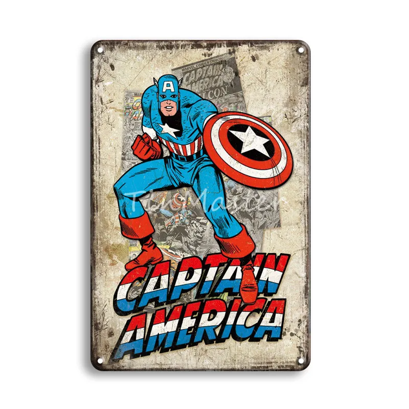 MARVEL COMICS ободок для волос в стиле чудо-женщина супергерой Железный человек металлический оловянный знак детская спальня Детская комната Декор для гостиной винтажный металлический постер - Цвет: 20123