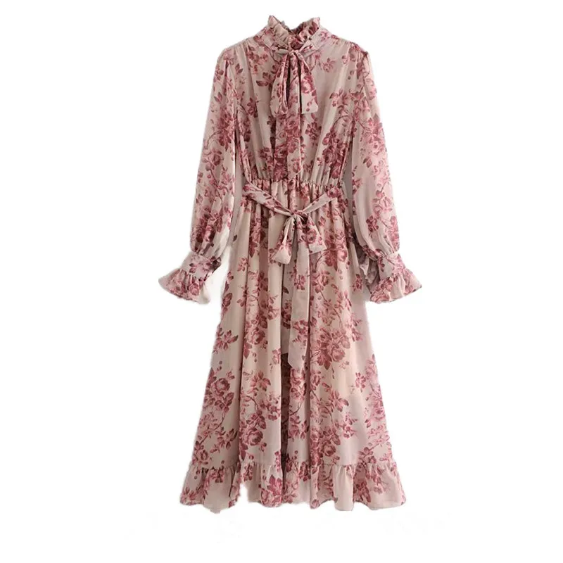 Женское пляжное платье с оборками дизайнерское Плиссированное шифоновое до