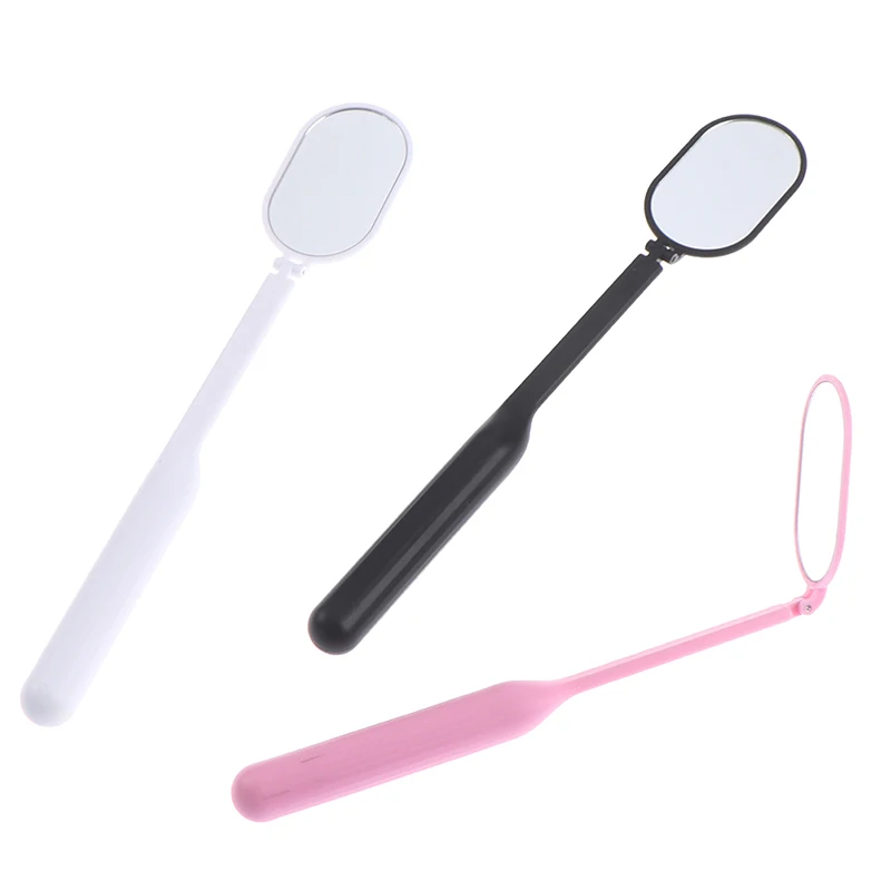 

3Colors Checking Eyelash Extension Grafting Mirror Acrylic Handle Plastic Mouth Oral Teeth Care Eyelashes Makeup Tool