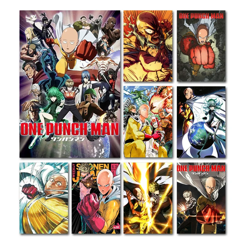 Картина на холсте в стиле аниме One Punch Man принты для домашнего декора Janpese плакаты