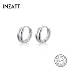 Женские круглые серьги-кольца INZATT, вечерние серьги из стерлингового серебра 925 пробы с геометрическим узором, ювелирные украшения в стиле панк, подарок