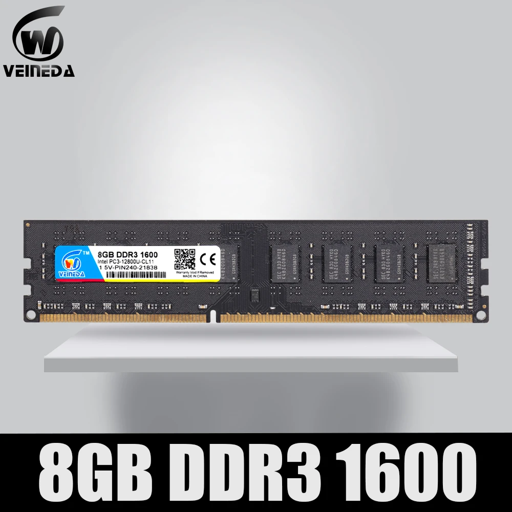 VEINEDA память 16 ГБ ddr3 2X8 ГБ Dimm Ram ddr3 1600 PC3-12800 для Intel AMD рабочего стола Mobo