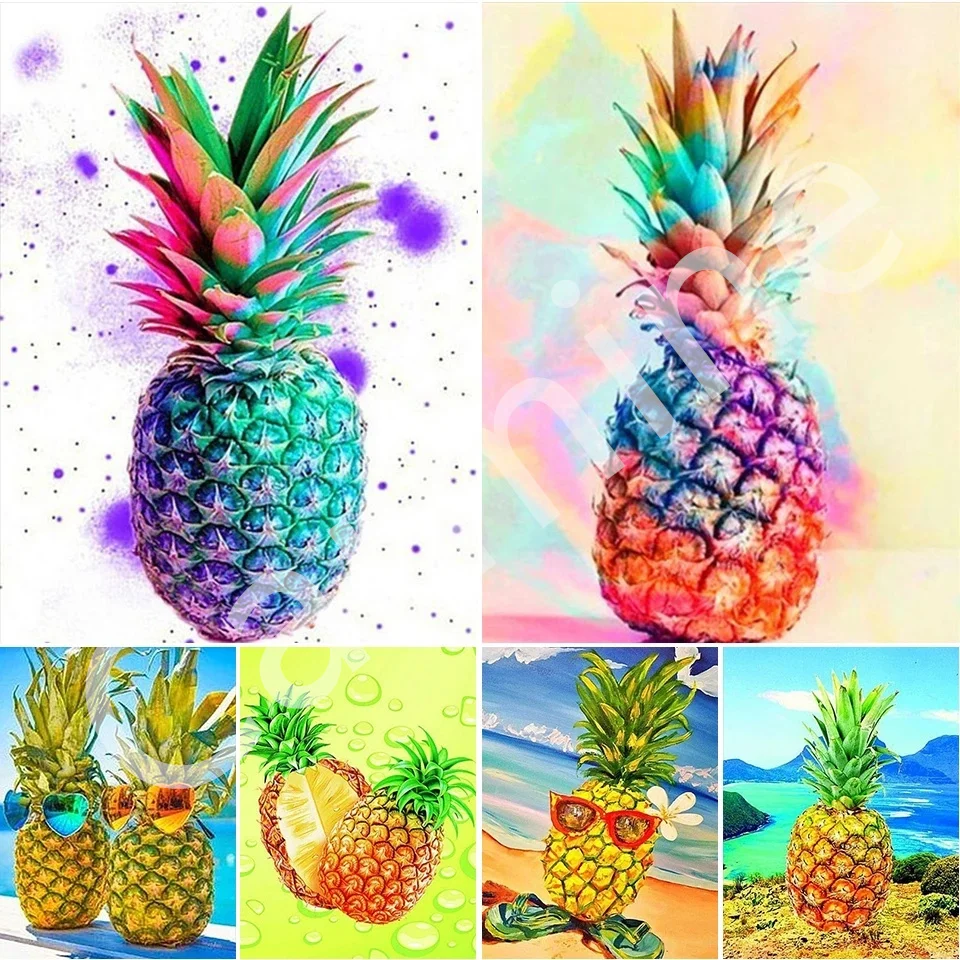 

DIY 5D Diamond Painting Fruit Pineapple Cross Stitch Embroidery Wall Art Picture Full Round&Square Drill Home Decoration Gift