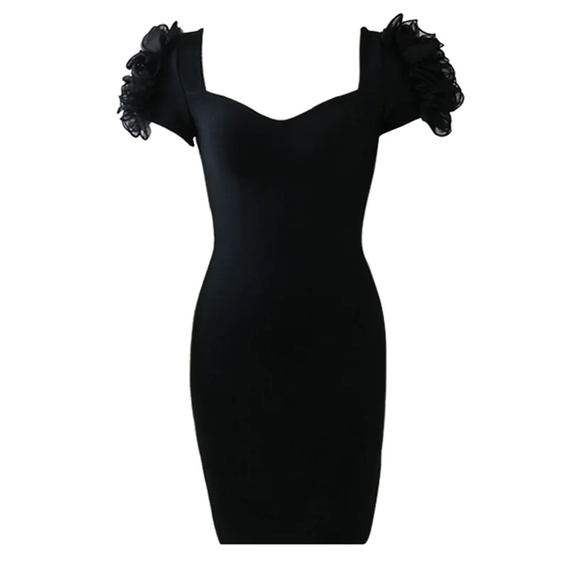

Women's Bandage Dress Black Slim evening Dress