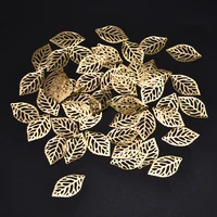 50pcs leaves filigree metal crafts jewelry diy accessories pendant chinese costume bride coronet metal leaves