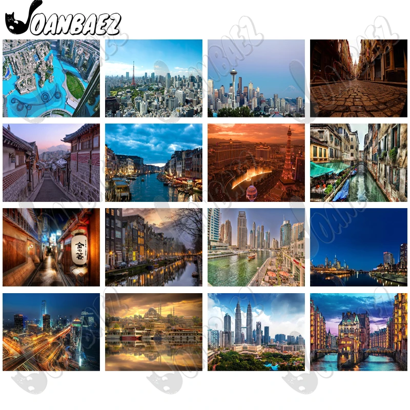 

City Building Scenery 5Ddiy Diamond Old-Fashioned Drum Tower Scenery Square Diamond Inlaid Art Home Room Wall Decoration