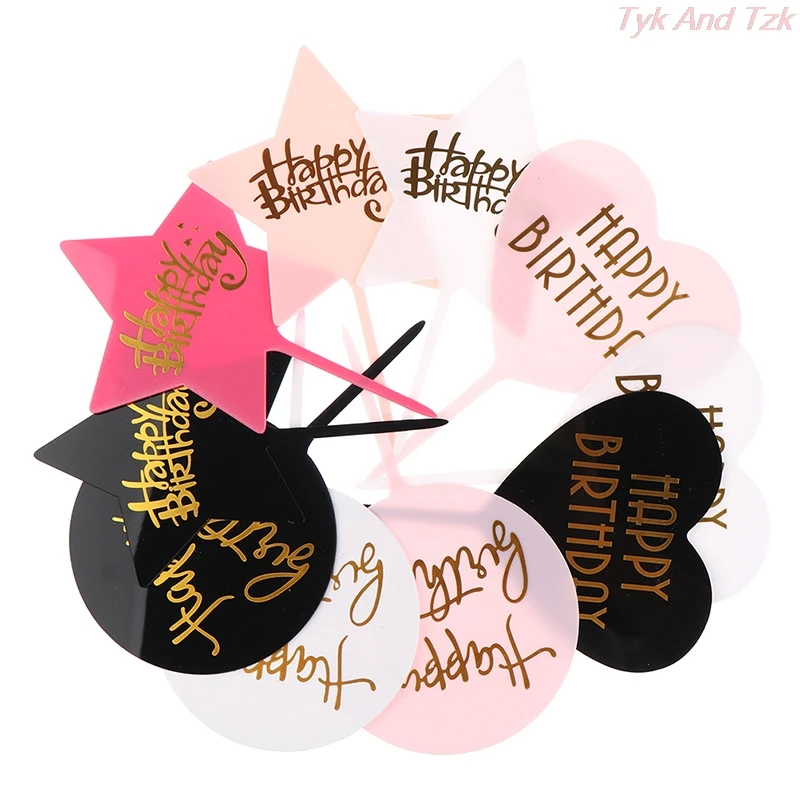 

1Pc HAPPY BIRTHDAY Acrylic Cake Topper Dessert Baking Party Decoration