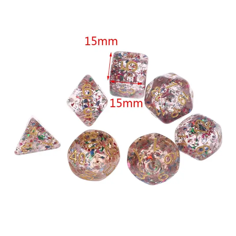 

7pcs/set Polyhedral Multi Sides Numbers Dice Role Playing Board Game for Bar Pub Club Party