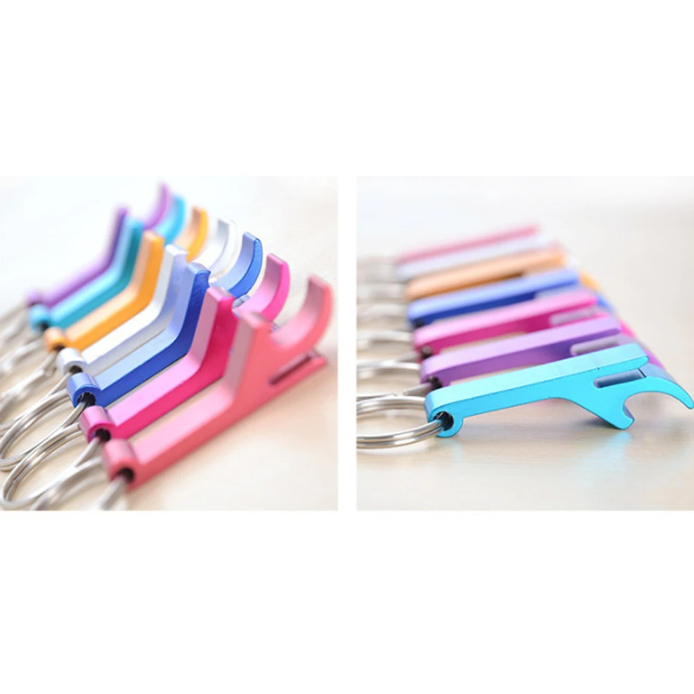 

Aluminum Alloy Bottle Opener Keychain 2-in-1 Portable Pocket Beer Bottle Opener