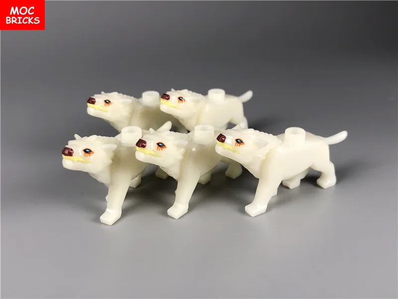 5 шт./лот блоки MOC светящиеся фигурки животных сделай сам волк аксессуар Обучающие