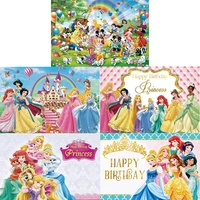 hot cartoon disney princess party photo background snow white wallpaper happy birthday baby shower backdrops party supplies