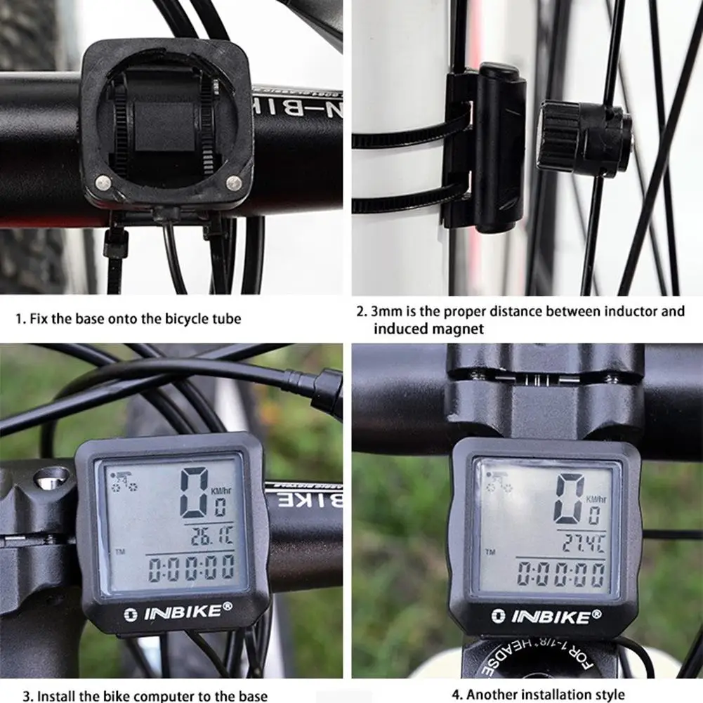 

Bike Wired Stopwatch Waterproof Bicycle Computer With LCD Display for Cycling Bicycle Accessories Speedometer blue and green