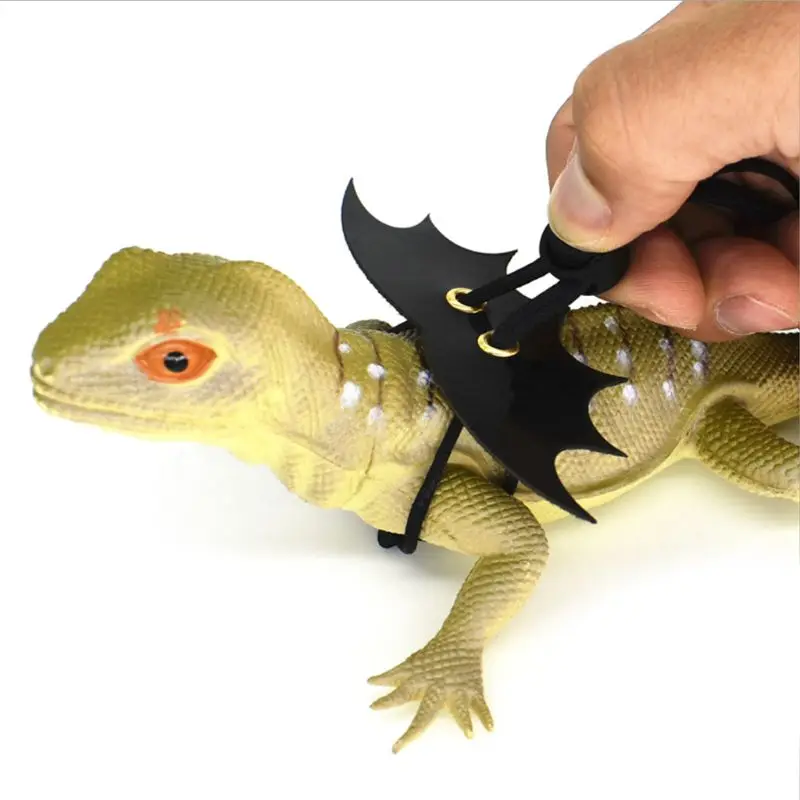 Lguana-arn&eacute;s ajustable para reptiles, estilo ala, lagarto peque&ntilde;o, cintur&oacute;n de cuerda de escalada, arn&eacute;s de drag&oacute;n, correa de cuero-2