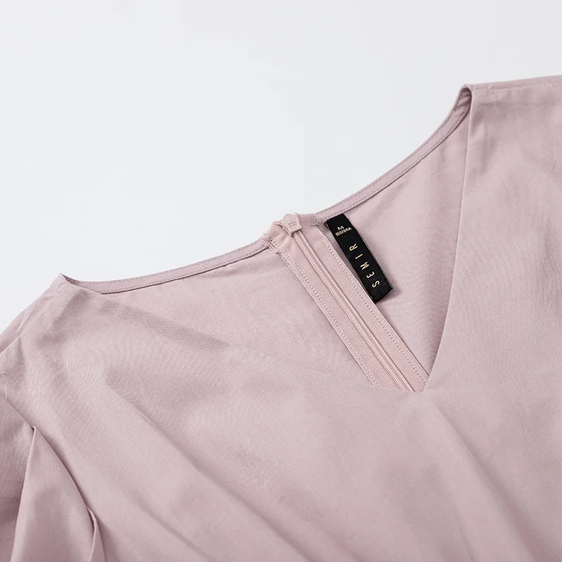 Платье SEMIR женское с V образным вырезом свободное хлопковое дышащее модный