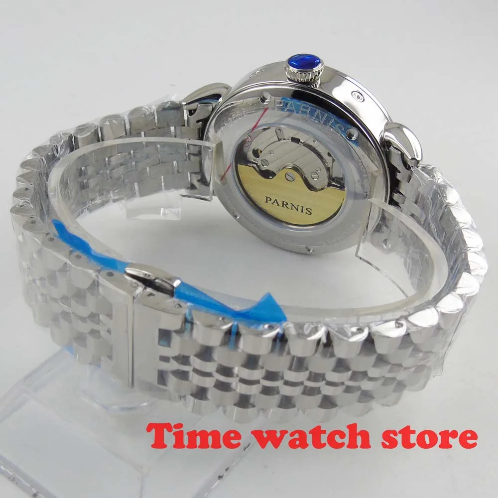 Новинка 2019 роскошные Качественные Механические Мужские часы Parnis 42 мм GMT с