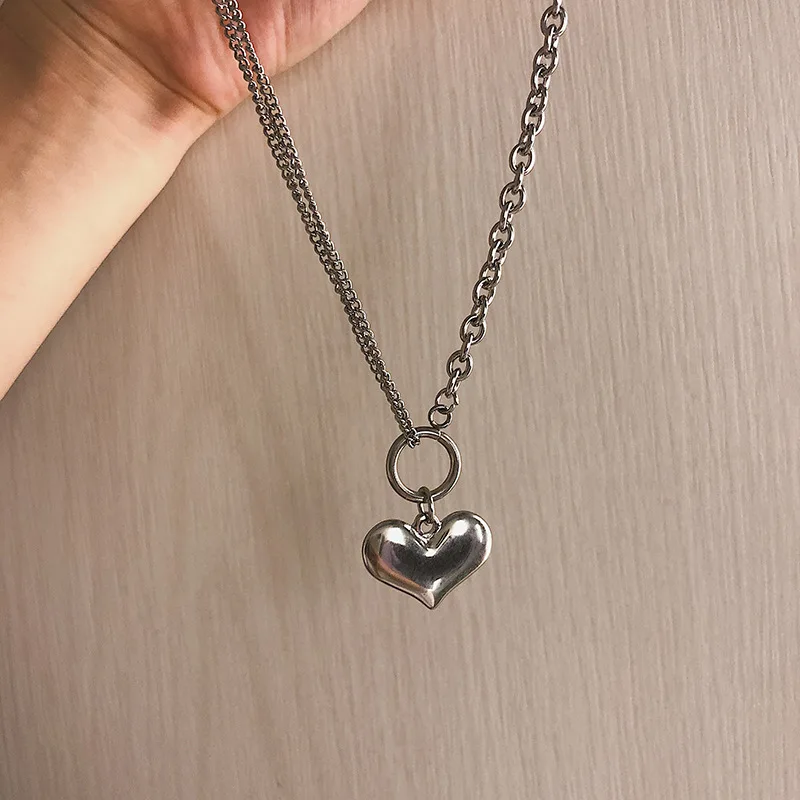 Колье с подвеской в виде сердца из нержавеющей стали | Украшения и аксессуары