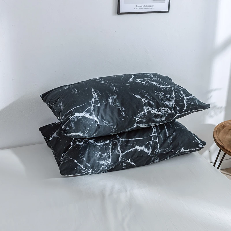 

3/4pcs Pure Cotton Bedding Sets Black Marble Geometric Duvet Cover Set Bed Set Single Queen King Quilt Cover 200*200 No Filling
