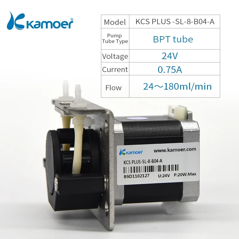Kamoer KCS PLUS мини перистальтический насос с высокой точностью и шаговым двигателем(установка L платы - Напряжение: KCS PLUS -SL-8-B04-A