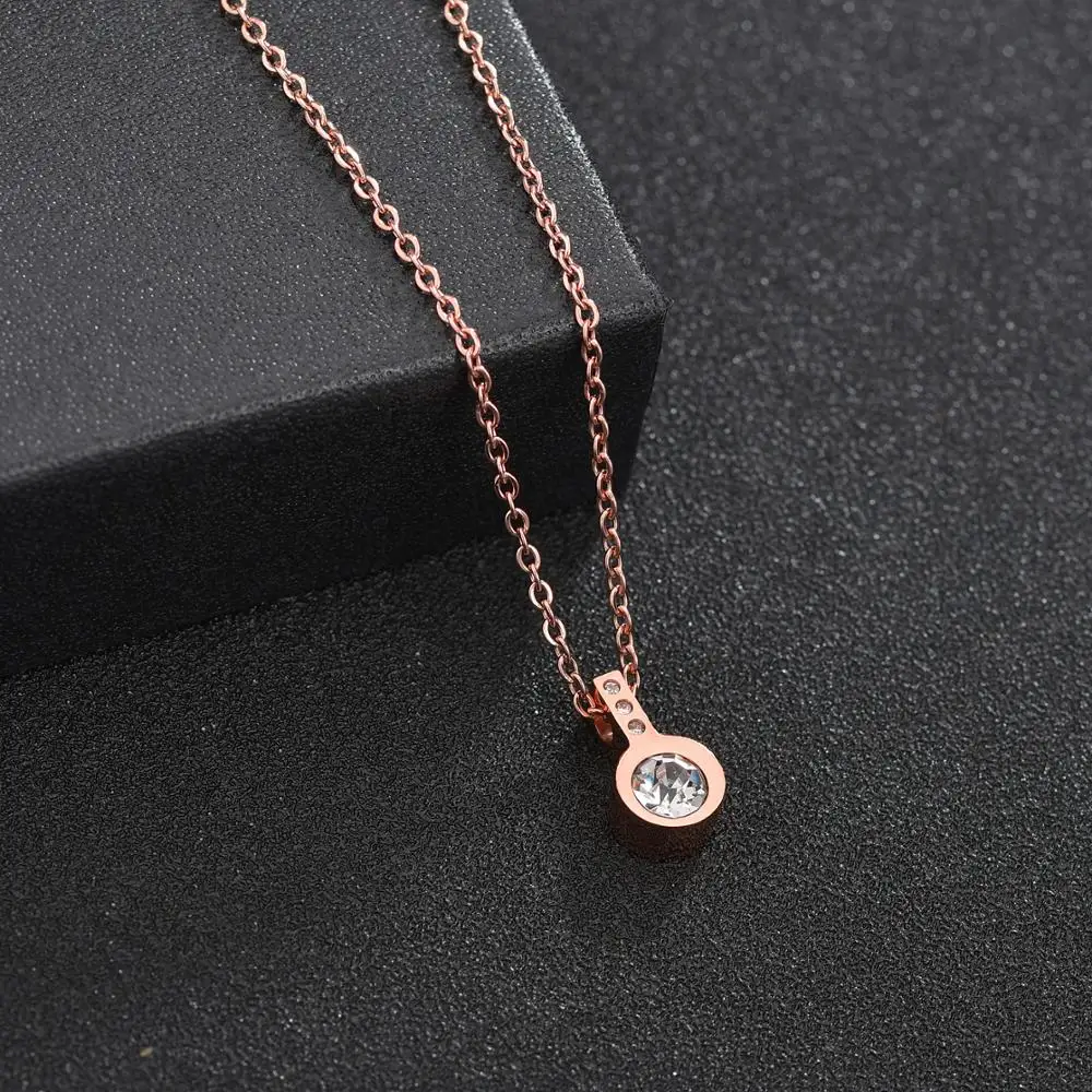 Goxijite простая CZ подвеска для ожерелья в виде камней женщин девушек из нержавеющей