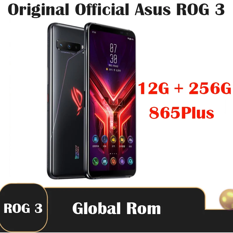 Смартфон ASUS ROG 3 5G 12 Гб ОЗУ 128 ПЗУ Snapdragon 865 Plus 6 59 дюйма NFC Android Q 6000 мАч 64.0 МП глобальная