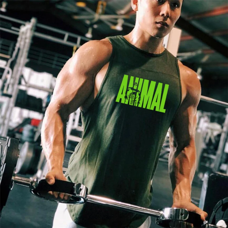 Новинка 2019 брендовая модная повседневная Хлопковая мужская майка для