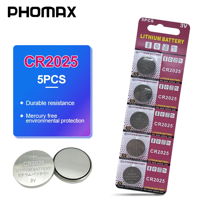 PHOMAX 5 шт./карта CR2025 кнопочные батареи DL2025 KL2025 BR2032 литиевая батарея пульт дистанционного управления