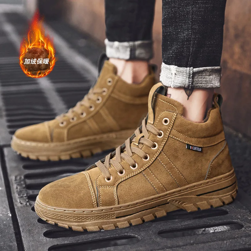 

New Boots Men Winter Snow Boots Men Outdoor Activity Sneakers Boots Warm Lace Up High Top Fashion Shoes Men Safety Boots