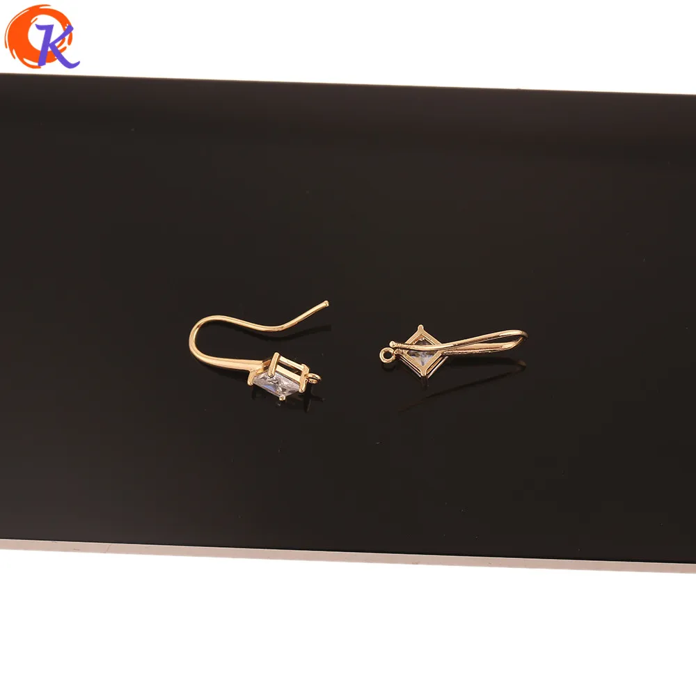 

Cordial Design 30Pcs 10*25MM CZ Earrings Hooks/Jewelry Accessories/Hand Made/Genuine Gold Plating/DIY Making/Earring Findings