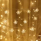 Светодиодный гирлянда Праздничная гирлянда снежинки гирлянда сказочные огни на батарейках висячие украшения Рождественская елка домашний декор Navidad Kerst