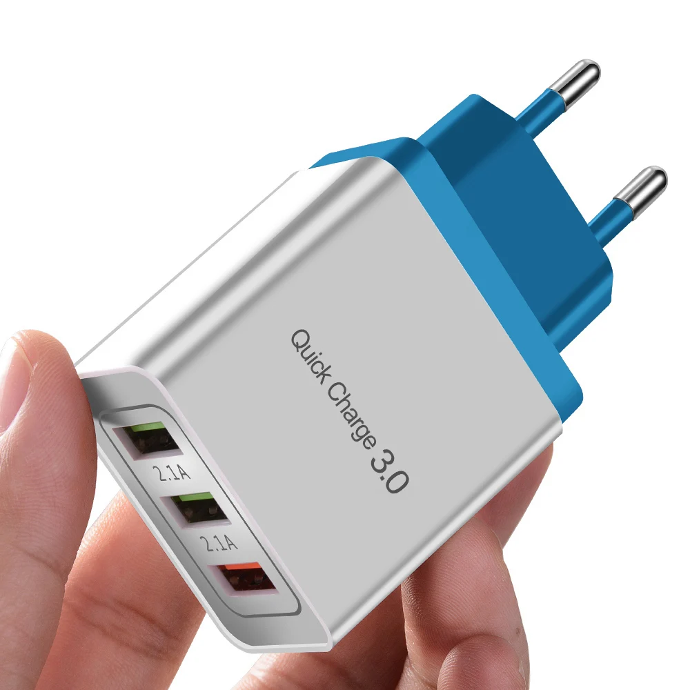 Зарядное устройство OLAF USB quick charge 4,0 для iPhone X 8 7 быстрое зарядное устройство для samsung A50 A30 S9 Xiaomi huawei qc 3,0 зарядное устройство для мобильного телефона - Тип штекера: Sky blue