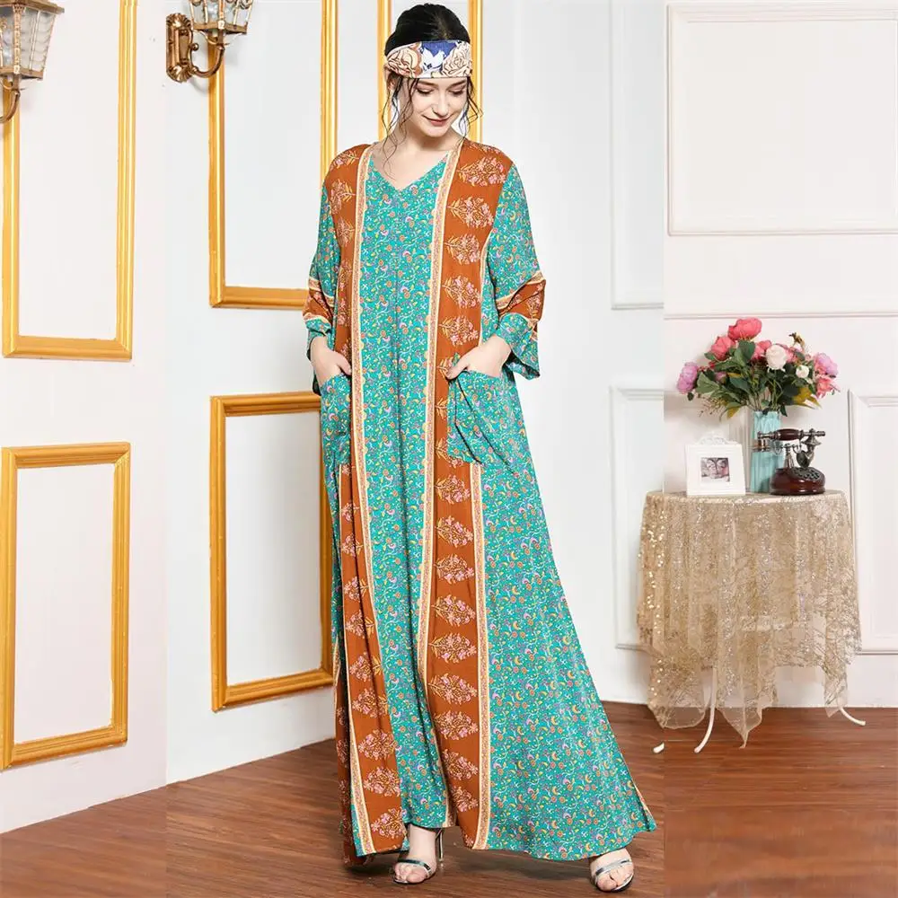 Siskakia удобное вискозное длинное платье с цветочным рисунком для женщин на лето 2020