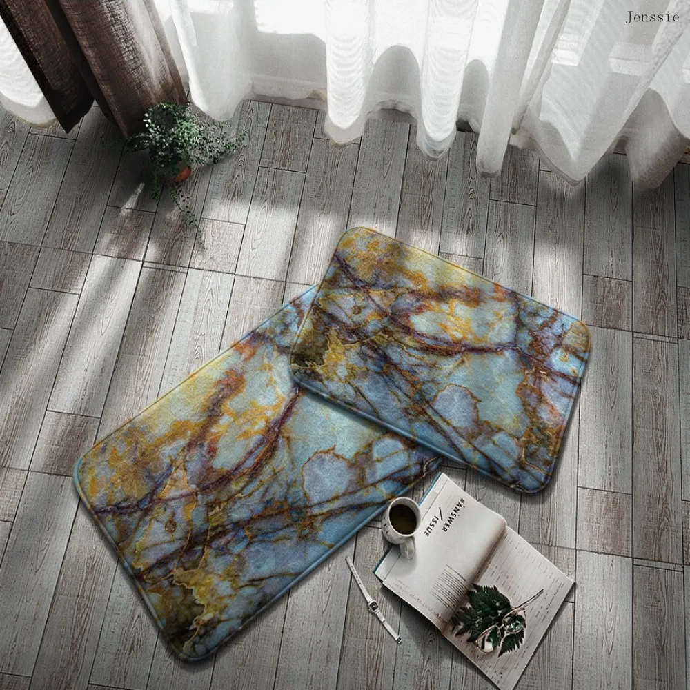 

Marble Texture Doormat Entrance Door Decorative Carpet Bathroom Mat Outdoor Door Floor Mat Printed Rug Welcome Entrance Door Mat