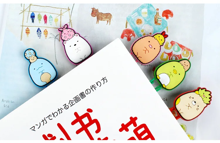 5 шт./упак. Sumikko Gurashi футляр из силикона с милым рисунком из мультфильма Бумага иглы Бумага для съемки с креплением зажим записка заметка зажимы для канцелярских принадлежностей