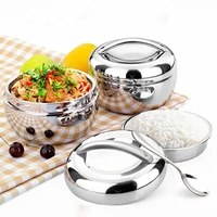 portable stainless thermo insulated thermals food container bento round lunch box new kitchendining bar lunch box