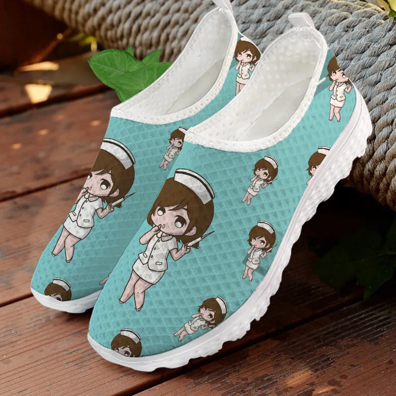 

Nurse Pattern Women Flats Shoes Air Mesh Breathable Casual Sneaker Summer ​Nursing Shoes Women's Zapatos
