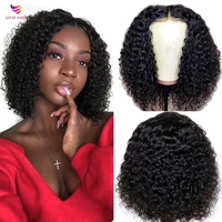 180 densty jerry curly short bob wigs brazilian remy lace closure wig natural hairline for women lace front wigs human hair