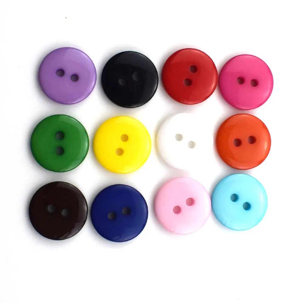 100 шт. разноцветные пластиковые пуговицы для шитья одежды скрапбукинг круглые с