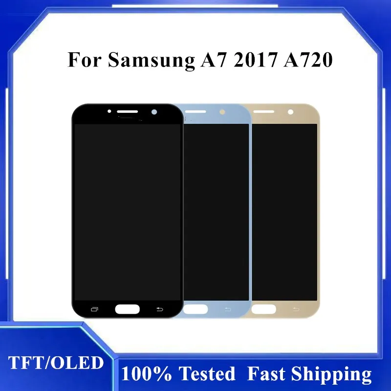 

100% протестированный OLED/TFT ЖК сменный экран для SAMSUNG Galaxy A7 2017 SM-A720F A720F A720 сенсорный экран дигитайзер в сборе ЖК-дисплей