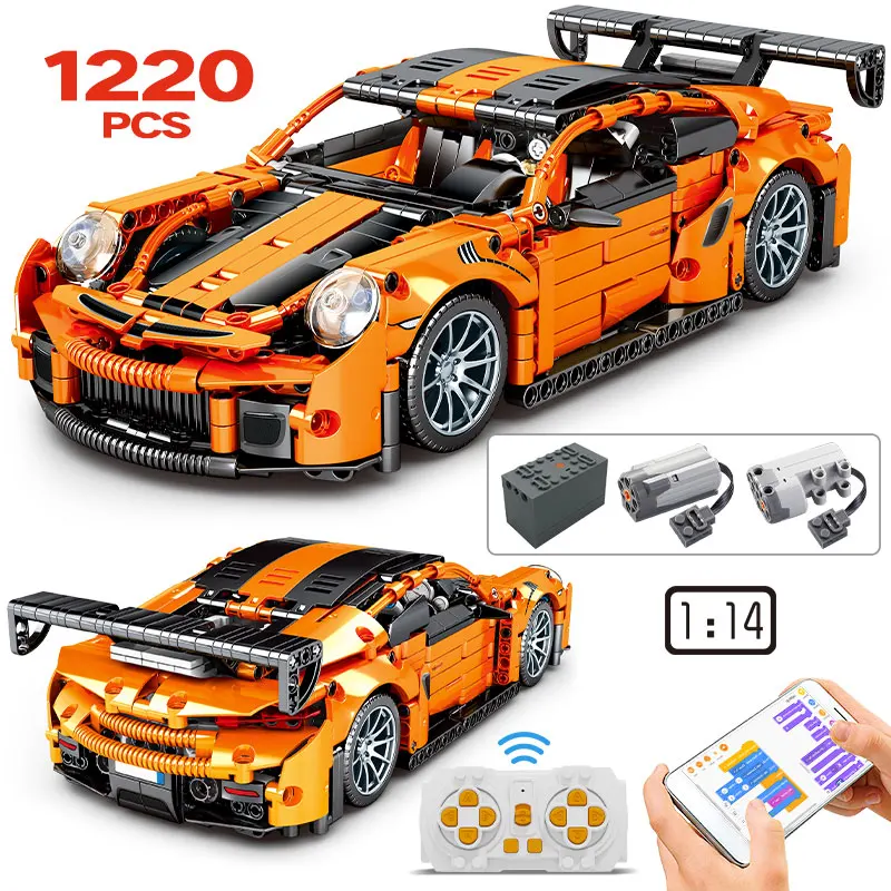 

1220pcs 1:14 City APP Programming RC/non-RC Racing Car Building Blocks Remote Control Vehicle Bricks Toys For Children