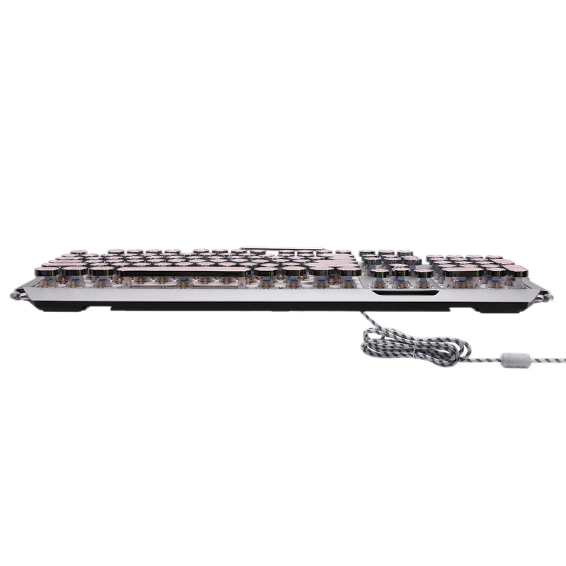 X10 Retro Round Typewriter Light Transmission Keycap Wired Mechanical Gaming Keyboard Multiple Effects | Компьютеры и офис