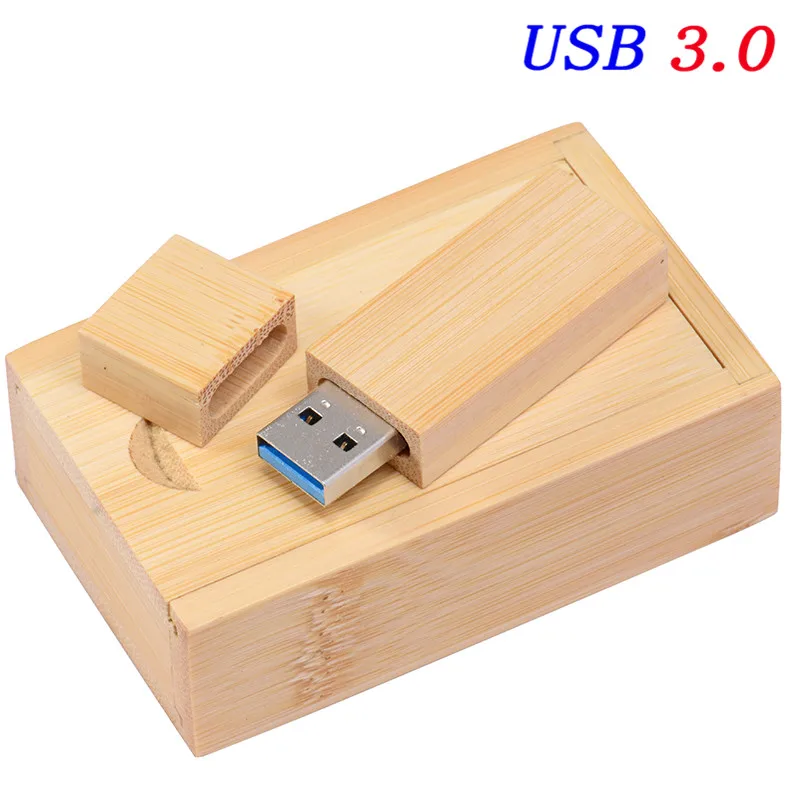 bamboo usb box JASTER USB 3,0 фотография подарок внешний накопитель(более 10 шт бесплатный логотип) деревянный+ коробка Флешка 4 ГБ/16 ГБ/32 ГБ/64 Гб - Цвет: bamboo usb box