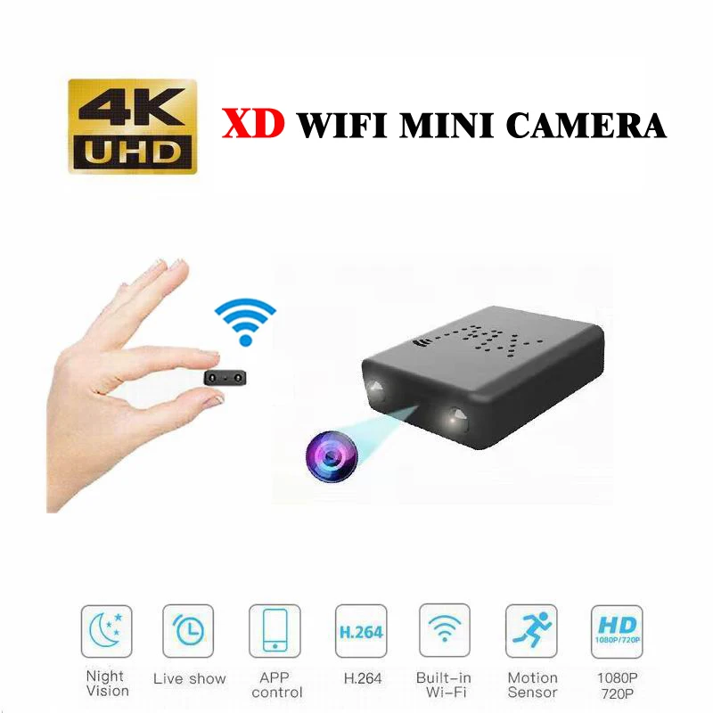 100% оригинальная мини камера 4K Wifi IP с ночным видением микро детектором движения DVR